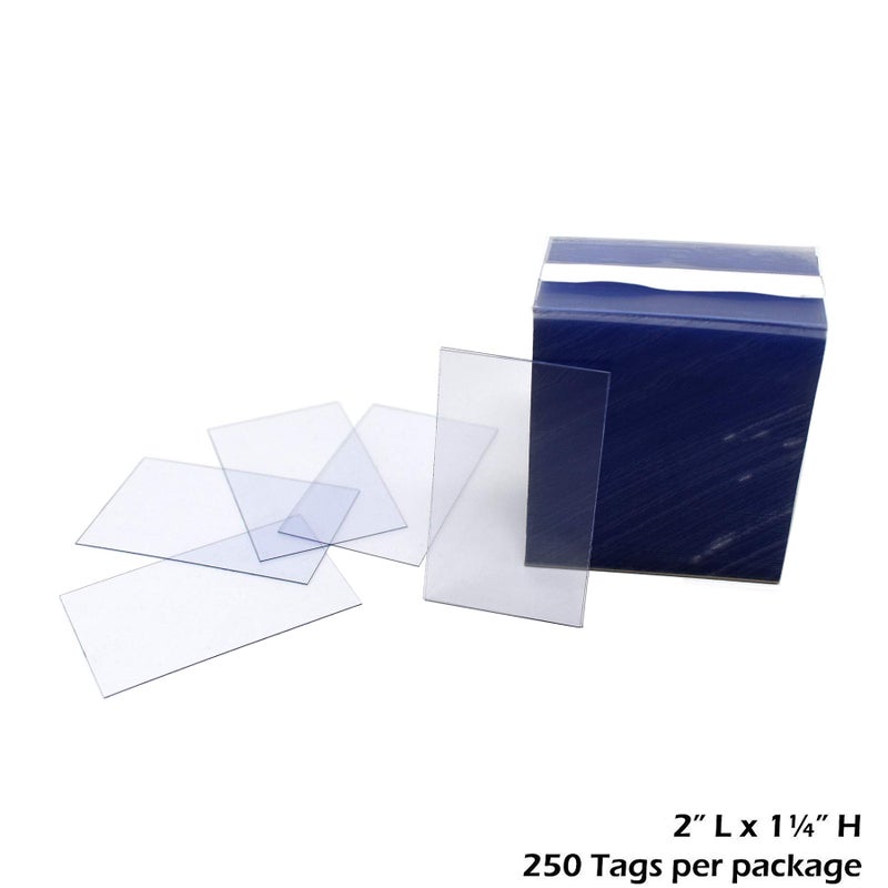 Store Fixtures Direct 1.25" x 2" Clear Plastic Tags, Shelf Label Holders - 500 Pack - Image 2